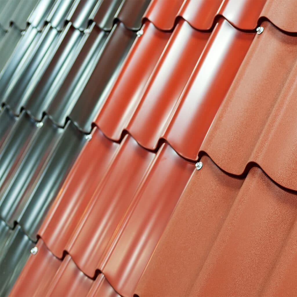 Different colored metal roofing