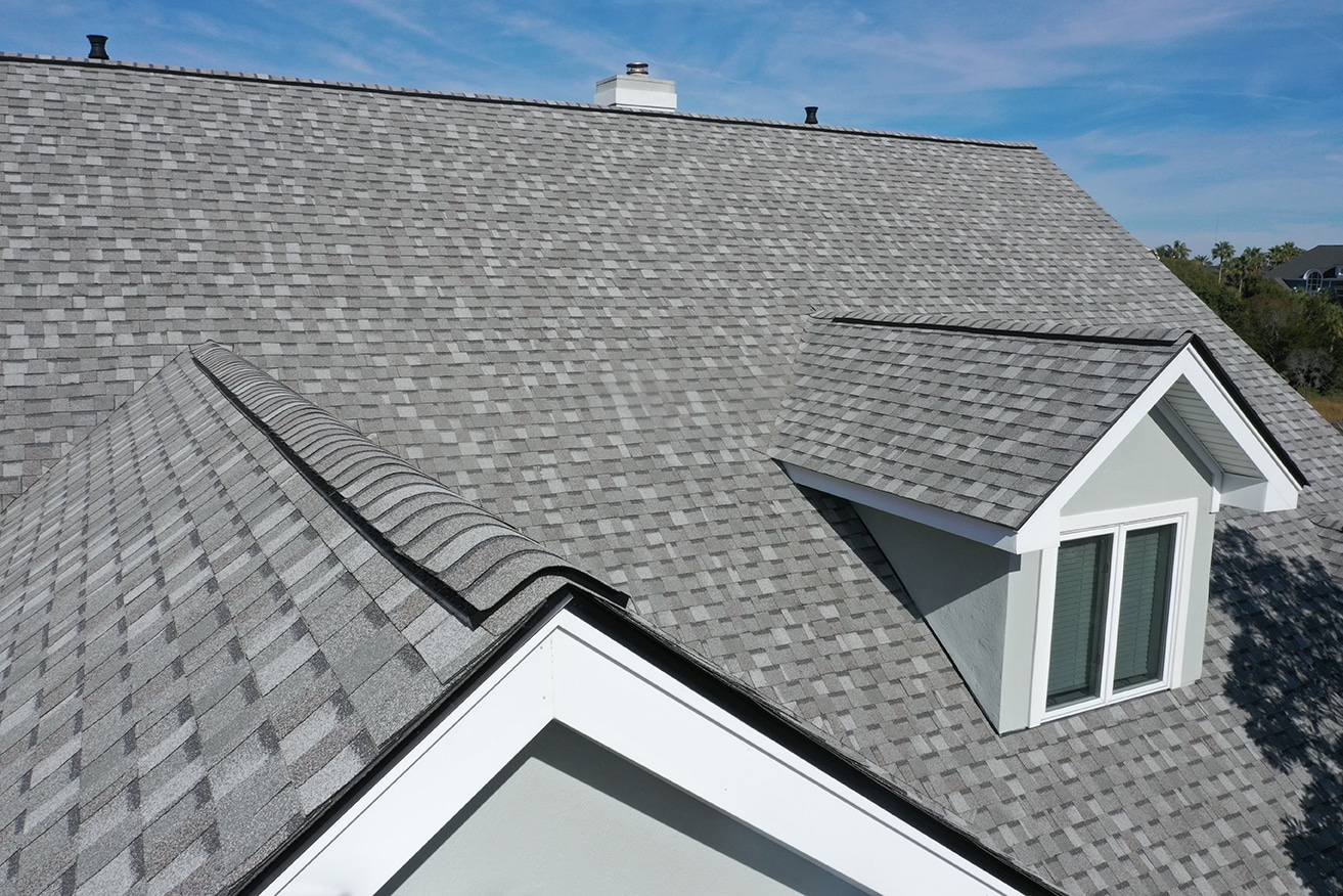 Grey shingle roof