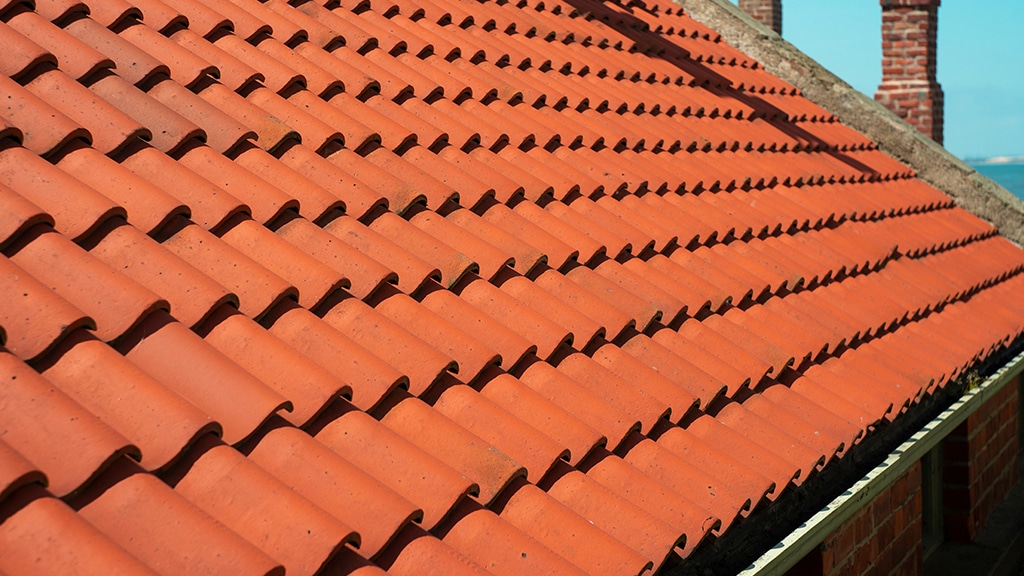 Clay tile roof on coastal home